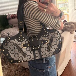 Guess black and grey studded purse 💕